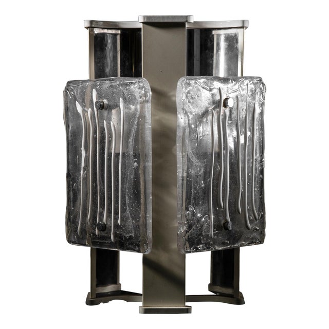 Vintage Murano Glass and Plastic Table Lamp by Angelo Brotto, Italy, 1970s For Sale