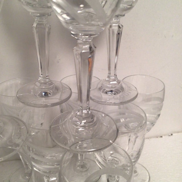 Vintage Etched Godiva Crystal Cordial Glasses - Set of 12 For Sale - Image 12 of 13