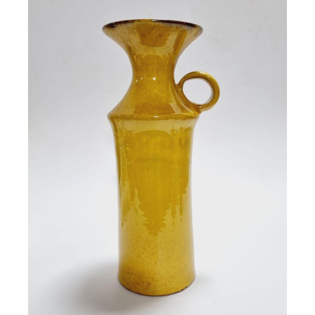 Mid-Century Sun Yellow Ceramic Vase, 1960s For Sale - Image 6 of 14