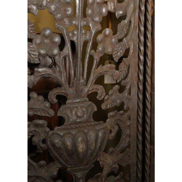 Neoclassical 1920's Neoclassical Wrought Iron Screen or Room Divider For Sale - Image 3 of 11