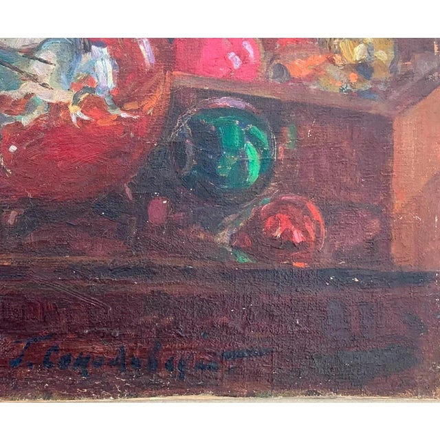 Soviet Still Life Oil Painting, Family Holiday Art, 1970s 36-44 For Sale - Image 6 of 6