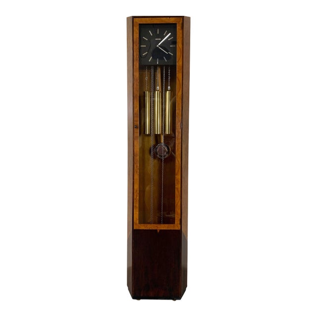 Howard Miller Burl-Wood & Rosewood 8 Day Tall Case Clock For Sale