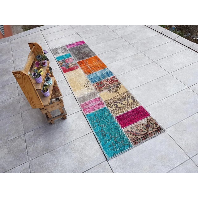 Mid 20th Century Bohemian Decorative Turkish Runner Rug For Sale - Image 10 of 10