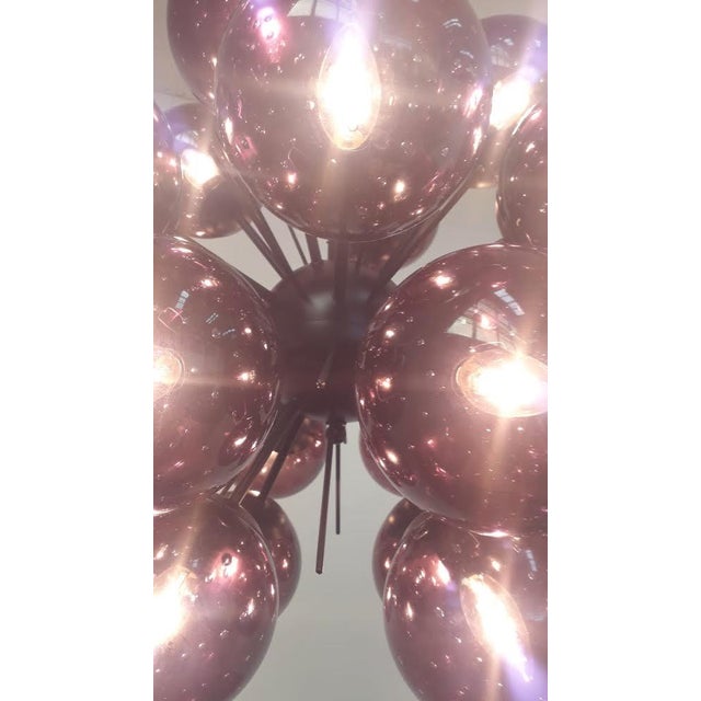 21st Century Ventiquattro Black Powder Coat Amethyst Bubbles Murano Sputnik Chandelier by Fabio LTD For Sale - Image 6 of 6