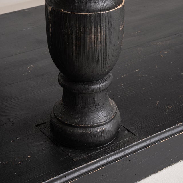 Mid 20th Century France Black Wood Console Table For Sale - Image 9 of 11