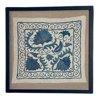 Framed Antique Suzanni Floated on Belgian Linen For Sale