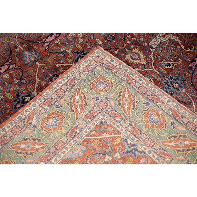 Persian Fine Antique Persian Tehran Rug 8'8'' X 11'10'' For Sale - Image 3 of 12