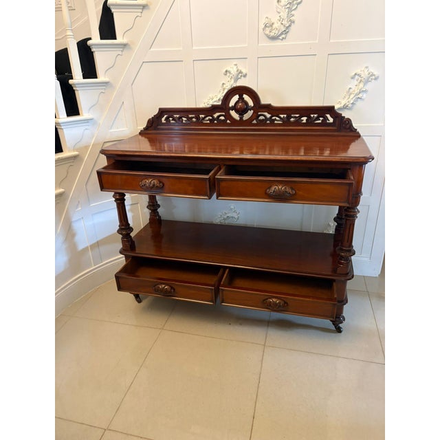 Antique English Victorian Mahogany Sideboard or Buffet Server, 1850 For Sale - Image 10 of 16