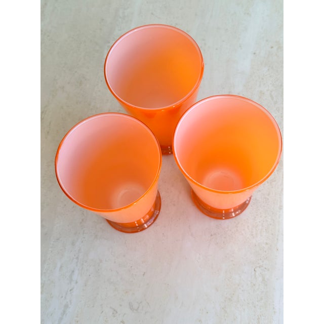 Contemporary Orange Yellow Cased Glasses - Set of 3 For Sale - Image 3 of 4