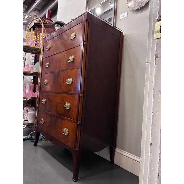 Berkey & Gay 1940s Crotch Mahogany Gentlemen's Chest by Berkey and Gay Furniture For Sale - Image 4 of 9