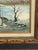 Vintage Signed Winter Landscape Oil Painting on Canvas in Hand-Carved Wood Frame, Rustic Snow Cabin Scene.. For Sale - Image 10 of 10