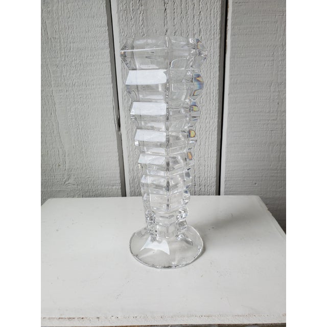 Vintage 1970s Glass Hexagonal Vase For Sale In Monterey, CA - Image 6 of 6