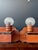 Bilboquet Lamps in Glass and Wood, 1970, Set of 2 For Sale - Image 4 of 4