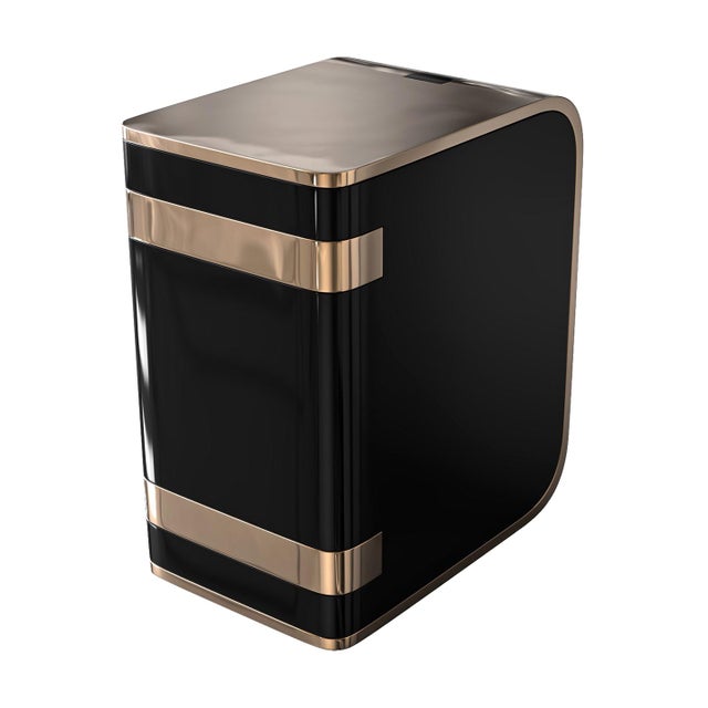 "Galata" Side Table With Bronze and Stainless Steel, Handmade For Sale In Los Angeles - Image 6 of 8