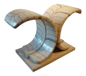 Art Deco Tessellated Stone with Brass Inlay Entry or Console Table