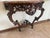 Hand Carved Antique Italian Walnut Wall Console with Marble Top.
