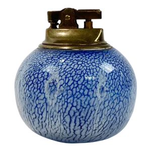 Vintage Murano Style Blue Blown Glass Table Lighter