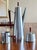 Outstanding Mid-Century Modern Italian made stainless steel three-piece tea or coffee service including a sculptural...