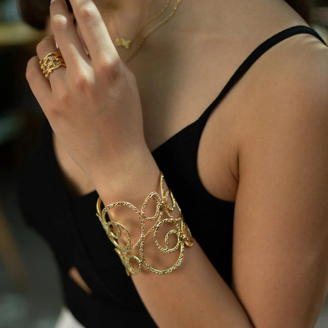 Gold Golden Whispers Arm & Cuff Bracelet For Sale - Image 8 of 13