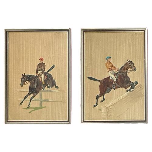 Auguste Legras, Equestrian Scenes, Late 1800s, Chromolithographs, Set of 2 For Sale - Image 10 of 10