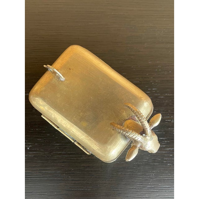 Early 20th Century Early 20th-Century Anglo-Indian Brass Ram Form Betel Box For Sale - Image 5 of 12