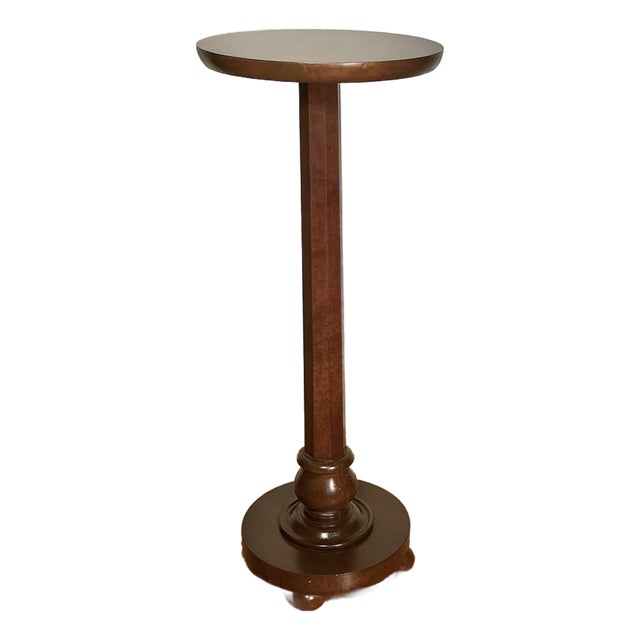 Vintage Mid-Century Pedestal Stand/Column Plant Stand/Lamp Table Solid Walnut, C. 1950s-1970s For Sale