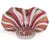 Glass Vintage Italian Art Glass Footed Bowl Murano Glittery Copper Aventurine Pink Red White Ribbons Dish For Sale - Image 7 of 8