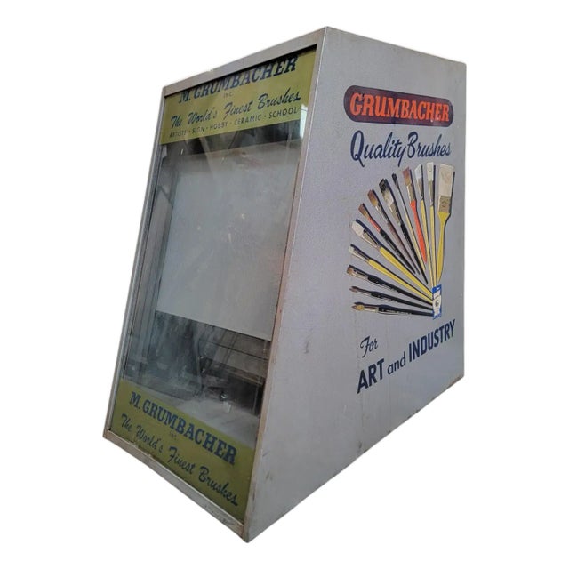 Mid 20th Century Industrial Paintbrush Point of Sale Cabinet For Sale