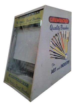Mid 20th Century Industrial Paintbrush Point of Sale Cabinet