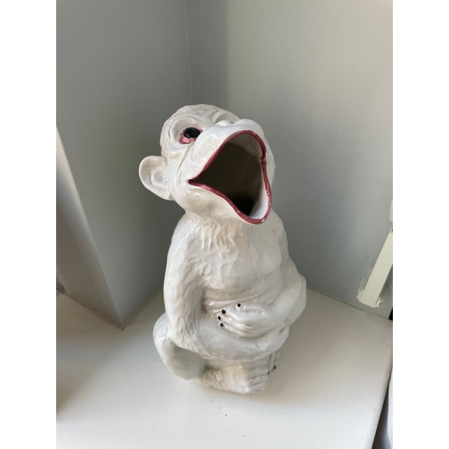 Ceramic Vintage Italian Ceramic Monkey Pitcher For Sale - Image 7 of 10