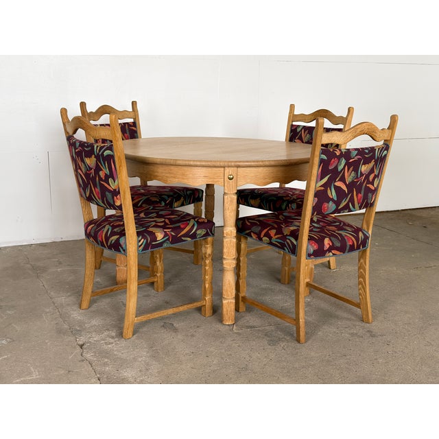 Purple Vintage Danish Oak Dining Chairs, 1960s, Set of 6 For Sale - Image 8 of 9