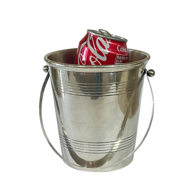 Antique French Art Deco Silver Plate Ice Bucket by Tete & Leroy Paris For Sale - Image 14 of 14