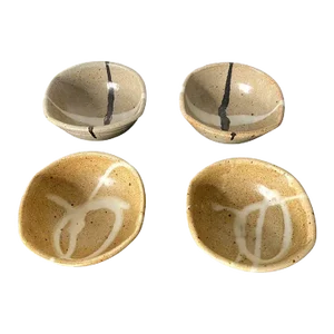 Late 20th Century Stoneware Bowls in Shino Style by Warren Mackenzie - Set of 4