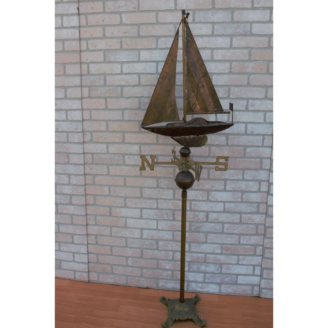 Vintage Copper Boat Weathervane This weathervane could be used indoors or outdoors with its stand. The copper is nicely...