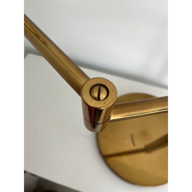 Brass 1950s Walter Von Nessen Brushed Brass Swing Arm Bedside/Table Lamp For Sale - Image 8 of 12