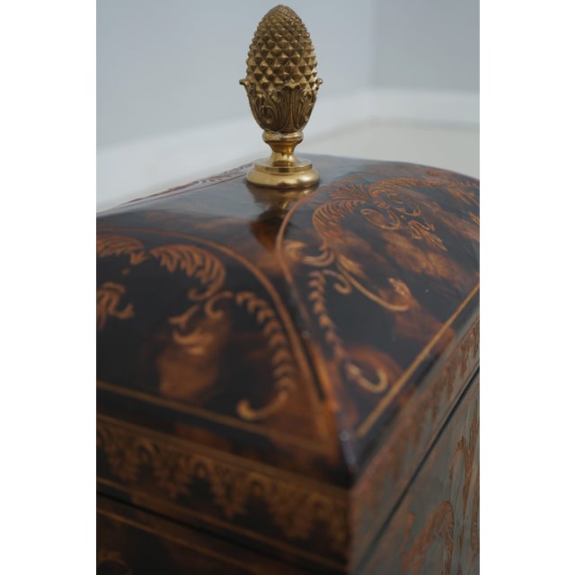 Maitland Smith Etched Carved Decorated Lidded Box For Sale - Image 12 of 15