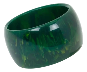 Bakelite Blue-Moon Extra-Wide Bangle Bracelet