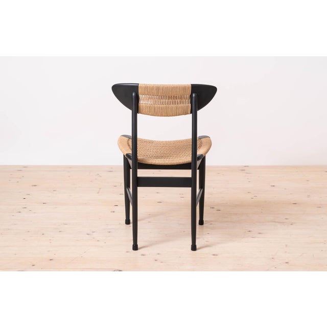 Wood Scandinavian Modern Dining Chairs with Rope Seating and Backrest, 1960s, Set of 6 For Sale - Image 7 of 16