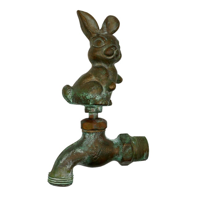 Vintage H.W. Axford Artisan Cast Bronze Bunny Rabbit Spigot - Arrowhead Brass Faucet For Sale