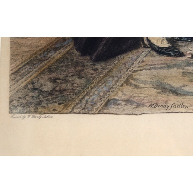 Paint A Breach of Promise - Hand Colored Etching on Paper 1900 Victorian by James Dobie For Sale - Image 7 of 9