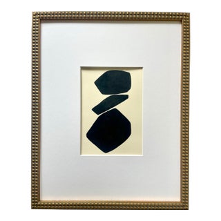 2025 "Le Ossatura" Abstract Minimalist Painting on Paper by Artist r.k. Red For Sale