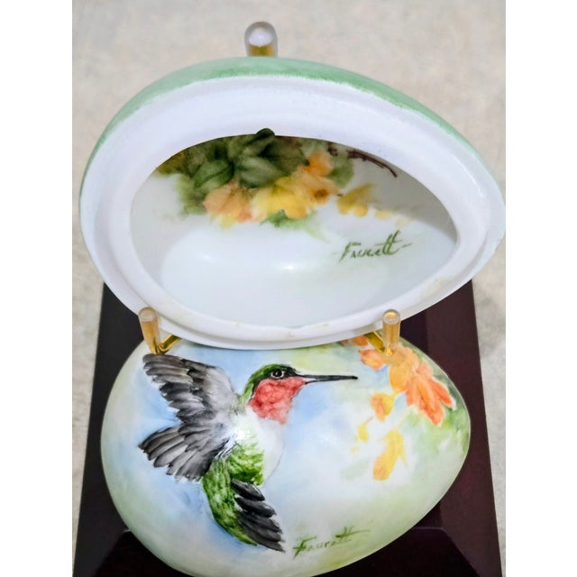 Gerold Porzellan Bavaria Egg Trinket Box – Hand-Painted, Signed Faucett, Mid-Century For Sale - Image 4 of 8