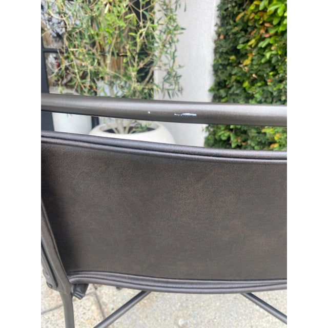 Animal Skin Metal Frame Leather Chair For Sale - Image 7 of 9