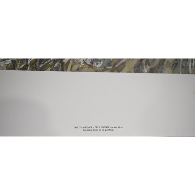 1980s Robert Bateman “The Challenge – Bull Moose” Signed Limited Edition Print For Sale - Image 4 of 9