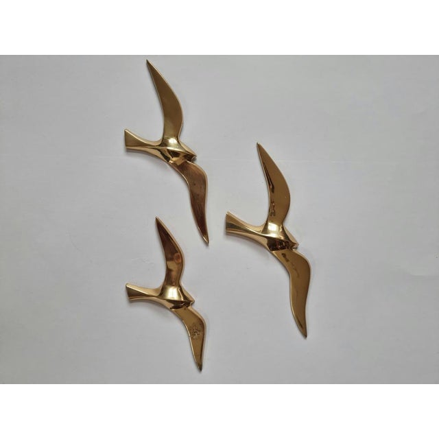 Brass Wall Decor Sculptures of Seagulls, Austria, 1963, Set of 3 For Sale - Image 6 of 16