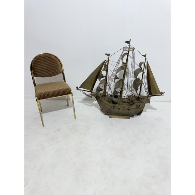 Large Vintage Italian Sheet Metal Galleon, 1950 For Sale - Image 12 of 12