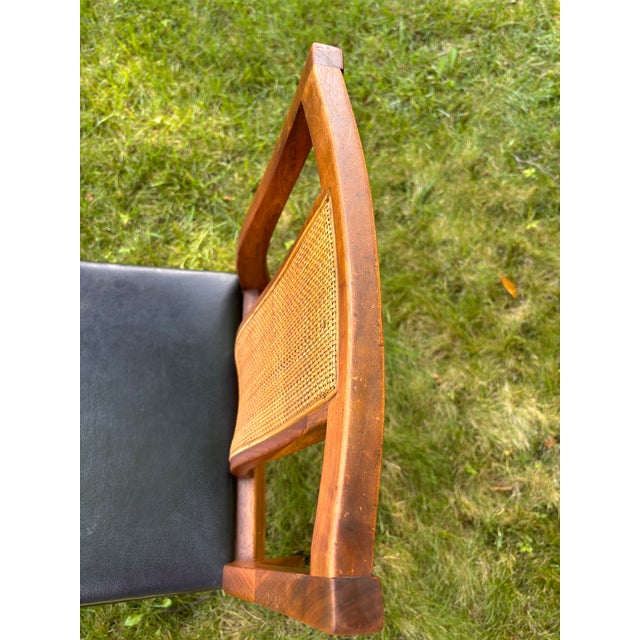 Brown Danish Modern MCM Walnut Cane Back DIning Chair For Sale - Image 8 of 9