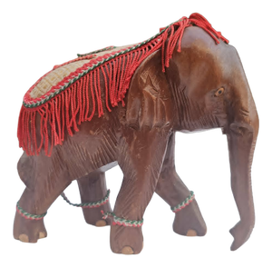 Wooden Carved Elephant, India, 1970s