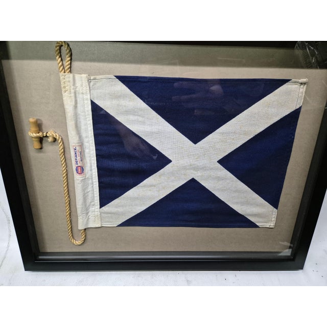 Nautical Signal Flag of Letter "M" in Shadowbox Frame For Sale - Image 4 of 7
