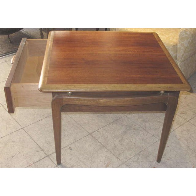 Lane MidCentury Modern Basket Weave Front Side Table Chairish
